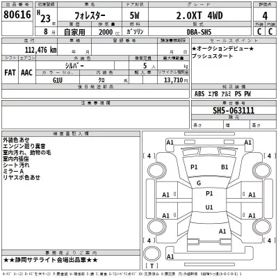 Subaru FORESTER  с аукциона в Японии