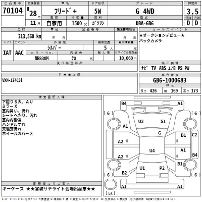 Honda FREED  с аукциона в Японии