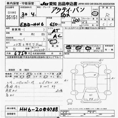 Honda ACTY VAN  с аукциона в Японии