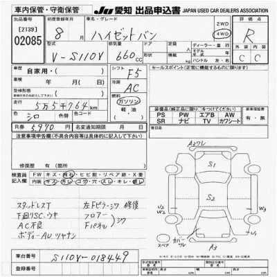 Daihatsu HIJET VAN  с аукциона в Японии