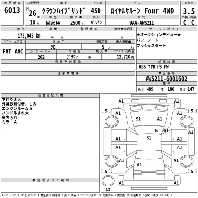 Toyota CROWN  с аукциона в Японии