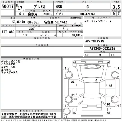Toyota PREMIO  с аукциона в Японии