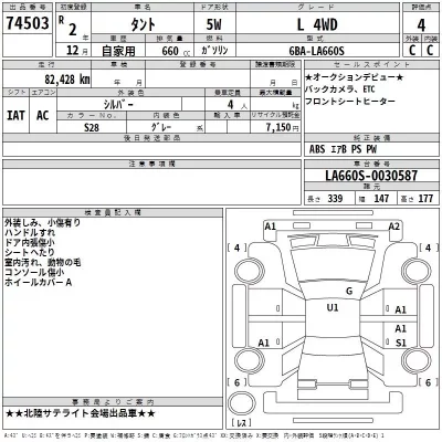 Daihatsu TANTO  с аукциона в Японии