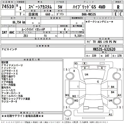 Suzuki SPACIA  с аукциона в Японии