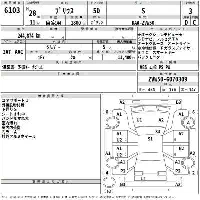 Toyota PRIUS  с аукциона в Японии