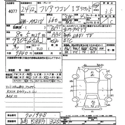 Mazda FLAIR WAGON  с аукциона в Японии