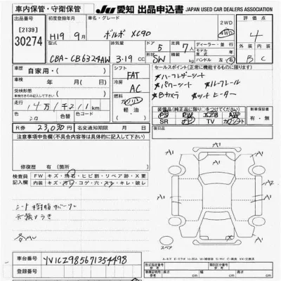 Volvo XC90  с аукциона в Японии