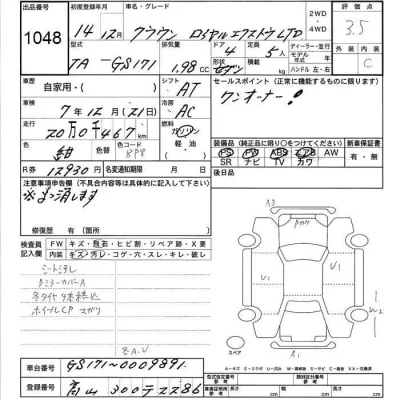 Toyota CROWN  с аукциона в Японии