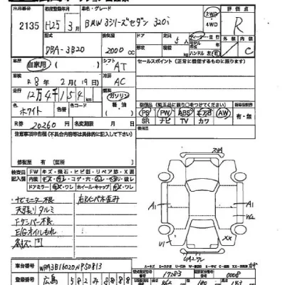 BMW 3-Series  с аукциона в Японии