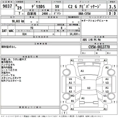Mitsubishi DELICA D5  с аукциона в Японии
