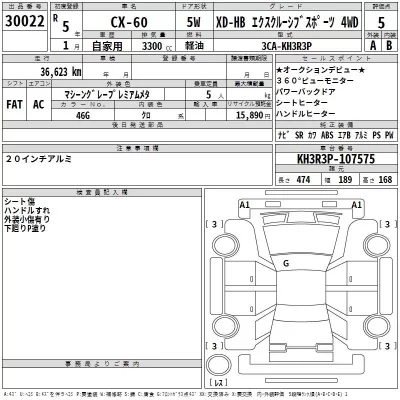 Mazda CX-60  с аукциона в Японии