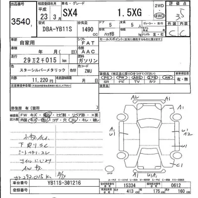 Suzuki SX-4  с аукциона в Японии
