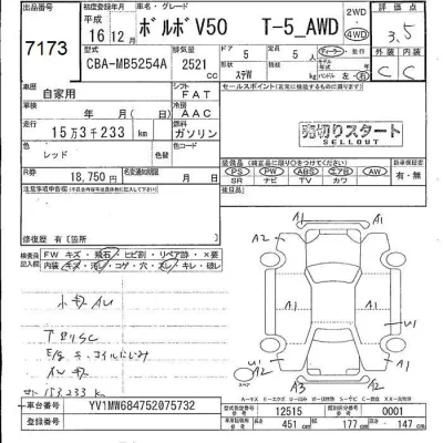 Volvo V50  с аукциона в Японии