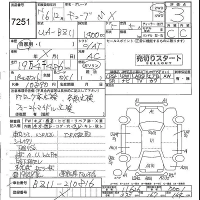 Nissan CUBE  с аукциона в Японии