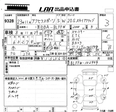 Mazda AXELA  с аукциона в Японии