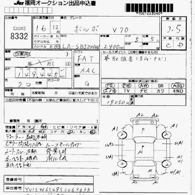 Volvo V70  с аукциона в Японии