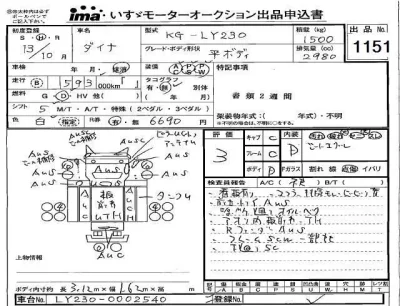 Toyota DYNA  с аукциона в Японии