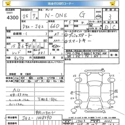 Honda N ONE  с аукциона в Японии
