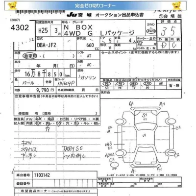 Honda N BOX  с аукциона в Японии