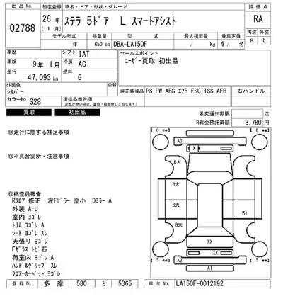 Subaru STELLA  с аукциона в Японии