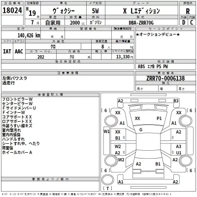 Toyota VOXY  с аукциона в Японии