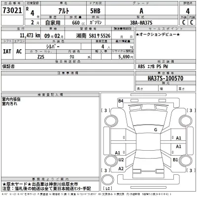 Suzuki ALTO  с аукциона в Японии