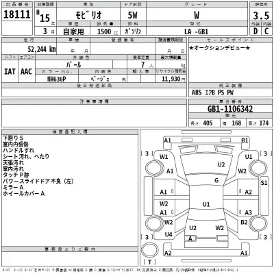 Honda MOBILIO  с аукциона в Японии