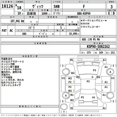 Toyota VITZ  с аукциона в Японии