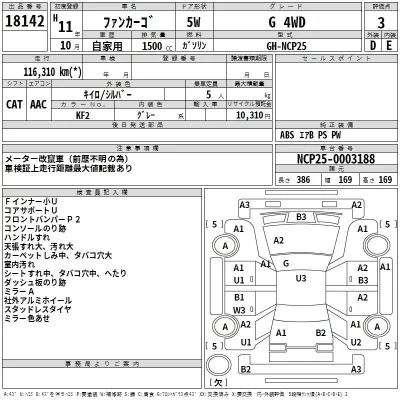 Toyota FUNCARGO  с аукциона в Японии
