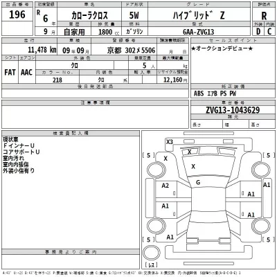 Toyota COROLLA CROSS  с аукциона в Японии