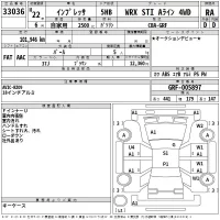 Subaru IMPREZA лот № 33036 оценка RA  с аукциона в Японии 2