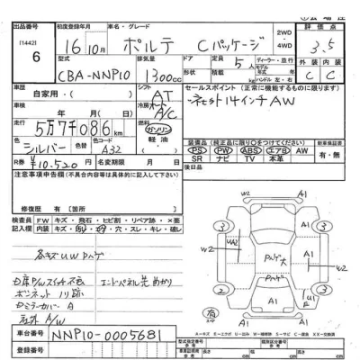 Toyota PORTE  с аукциона в Японии
