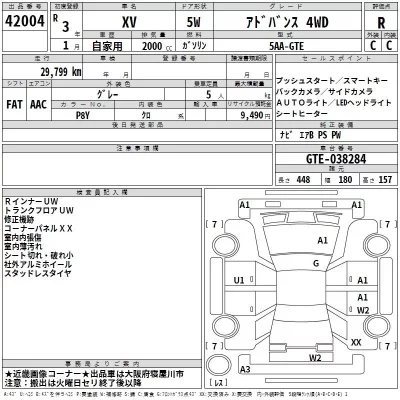 Subaru XV  с аукциона в Японии