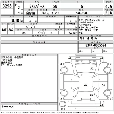 Mitsubishi EK SPACE  с аукциона в Японии