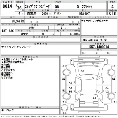 Honda STEP WAGON  с аукциона в Японии
