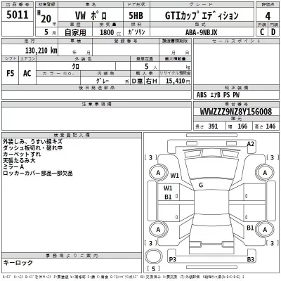 Volkswagen POLO  с аукциона в Японии