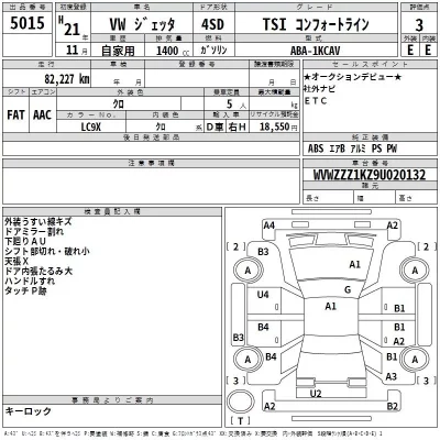 Volkswagen JETTA  с аукциона в Японии