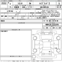 Toyota SIENTA лот № 2112 оценка 5  с аукциона в Японии 2