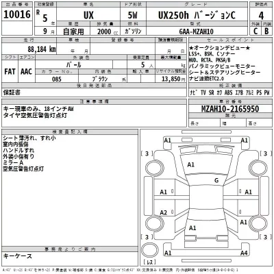 Lexus UX  с аукциона в Японии