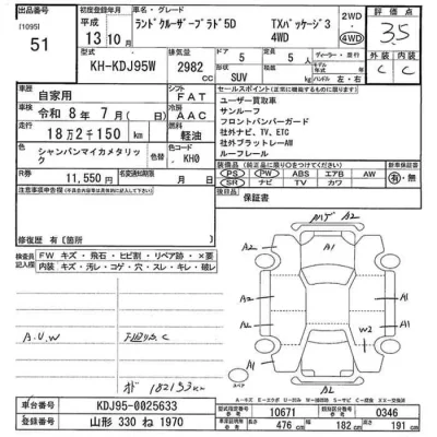 Toyota LAND CRUISER PRADO  с аукциона в Японии