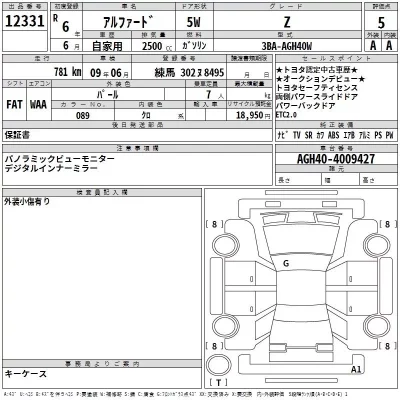 Toyota ALPHARD  с аукциона в Японии
