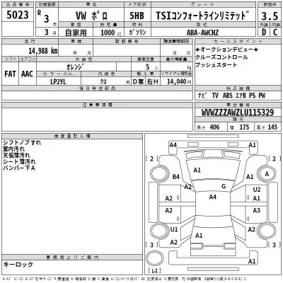 Volkswagen POLO  с аукциона в Японии