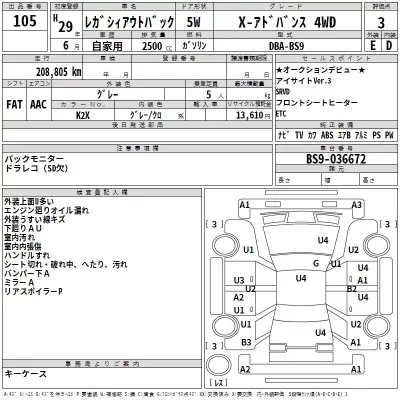 Subaru LEGACY OUTBACK  с аукциона в Японии