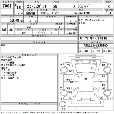 Toyota COROLLA SPACIO  с аукциона в Японии