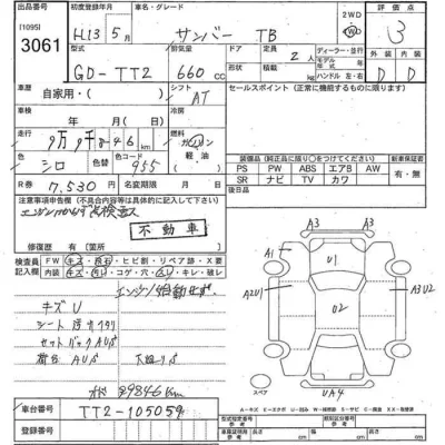 Subaru SAMBAR  с аукциона в Японии