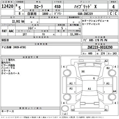 Toyota COROLLA  с аукциона в Японии