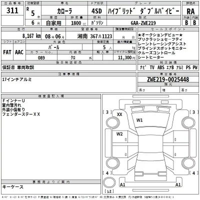 Toyota COROLLA  с аукциона в Японии