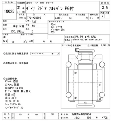 Toyota DYNA  с аукциона в Японии