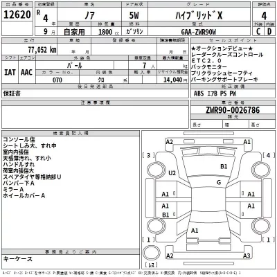 Toyota NOAH  с аукциона в Японии