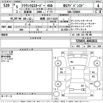 Toyota CROWN CROSSOVER  с аукциона в Японии